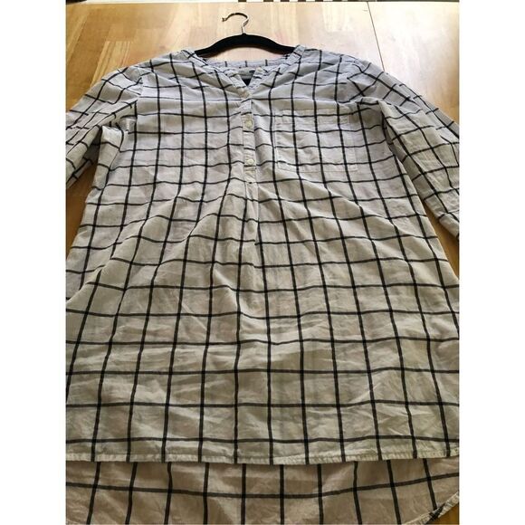 Old Navy White Plaid Half Botton Tunic Size M - Picture 11 of 12